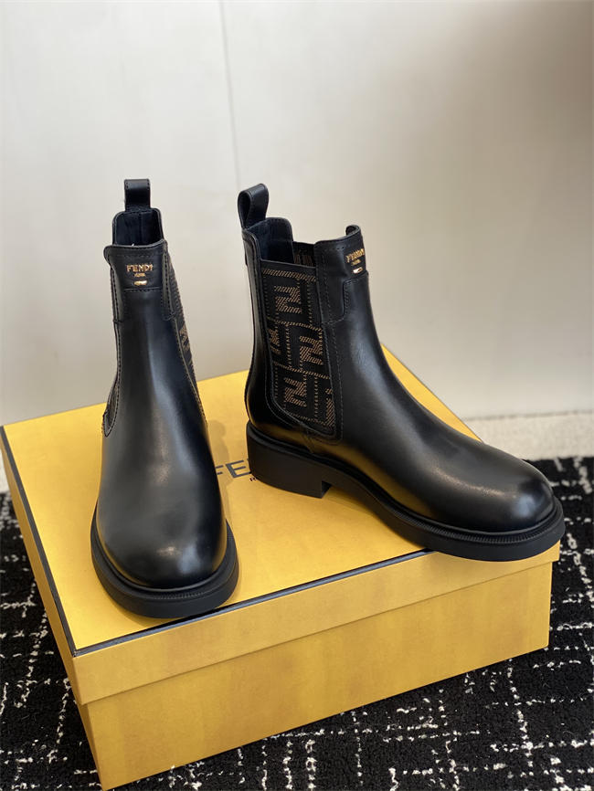 Fendi Filo Leather Biker Boots